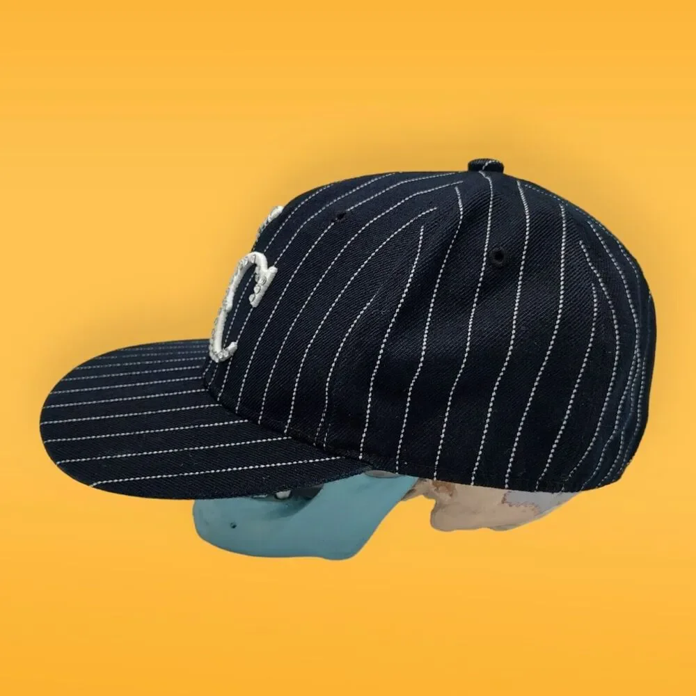 XL Old School Black Pinstripe KC Bling Kansas City Hunter Authentic Headgear Hat